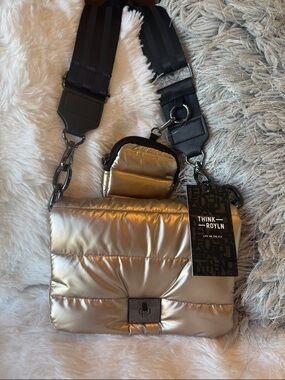 NWT THINK ROYLN Quilted Puffer Crossbody with Wide Strap